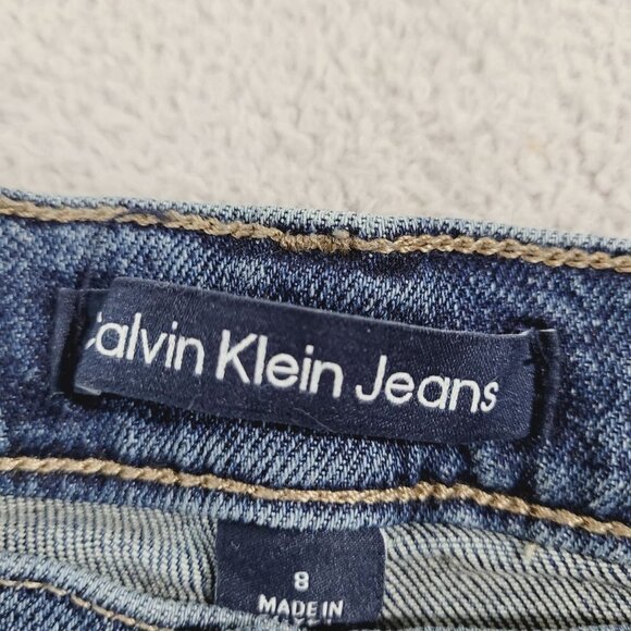 NWOT Calvin Klein Womens Size 8 Straight Leg Blue Jeans Cotton/Spandex// 26CT - Picture 4 of 9